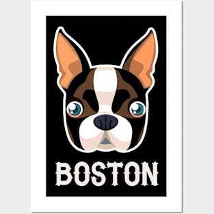Boston Terrier Vintage Style Distressed Premium Posters and Art